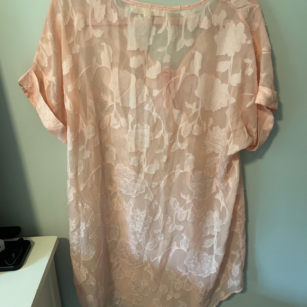 Peach beach coverup